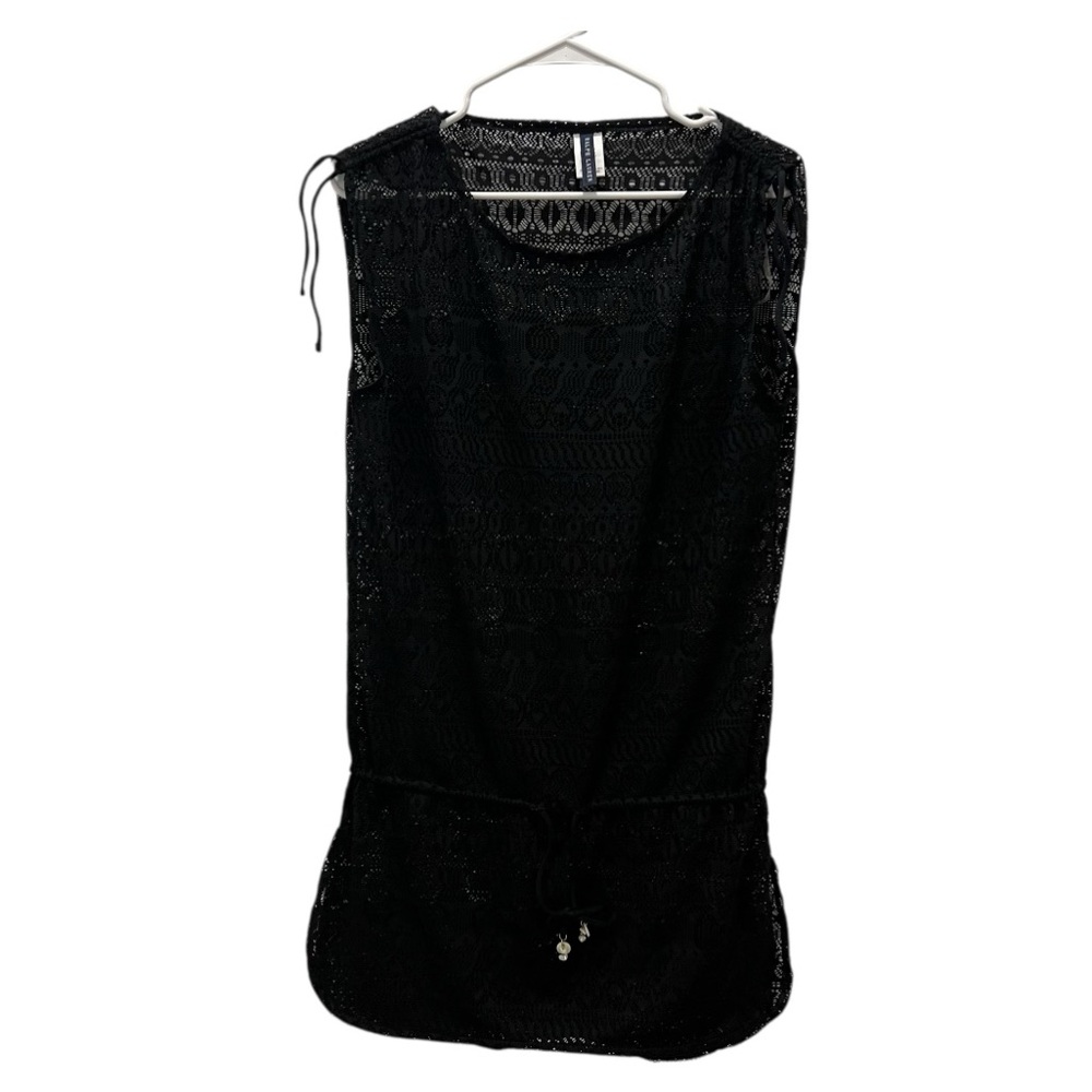 Ralph Lauren Women’s Black Lace Mesh Sleeveless Resort Swim Coverup size Medium